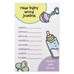 Baby Shower Game - Word Jumble Personalized Stationery