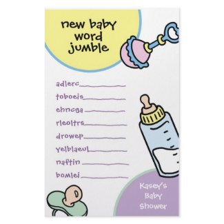 Baby Shower Word Jumble Game