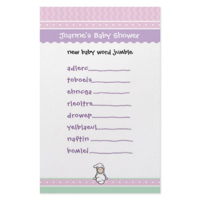 Shower Game on Baby Shower Game   Word Jumble Customized Stationery From Zazzle Com