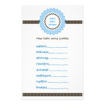 Baby Shower Game - Word Jumble Stationery Design