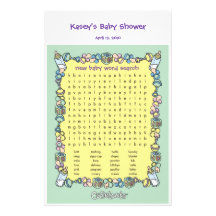 Baby Shower Game - Word Search Custom Stationery