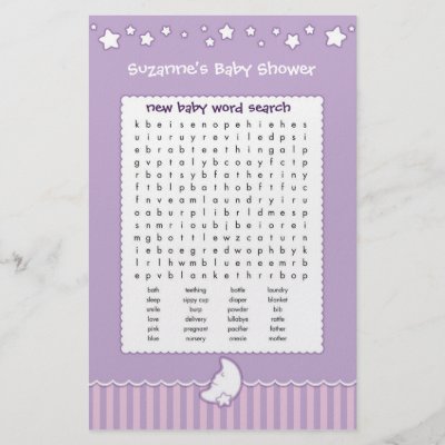Shower Game on Baby Shower Game   Word Search Customized Stationery From Zazzle Com