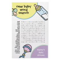 Baby Shower Game - Word Search Customized Stationery