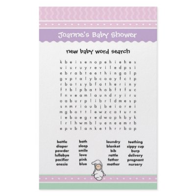 Baby Shower Game - Word Search Stationery Design by cutietoots