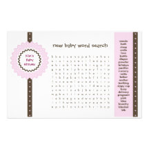 Baby Shower Game - Word Search Stationery