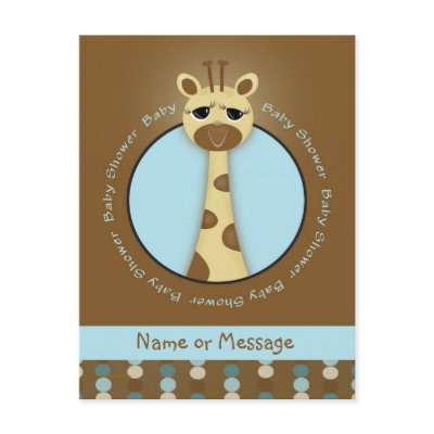 Baby Shower Giraffe Postcards by personalizedbaby