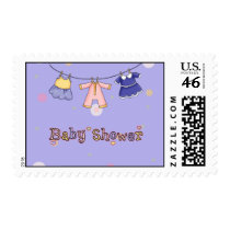 Baby Shower- Girl: Invitation US Postage Stamps stamps