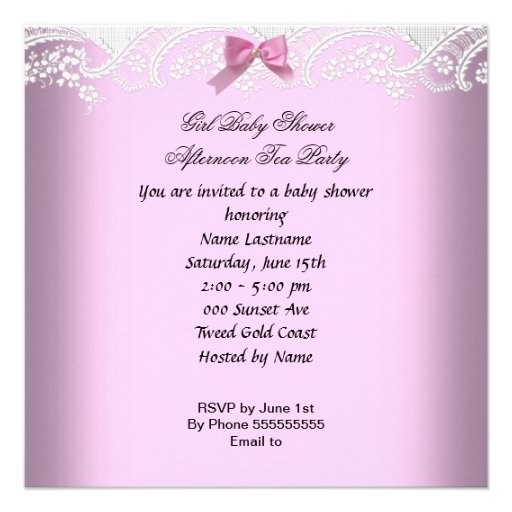 Baby Shower Girl Pink Baby Teacup Cupcake 2 Announcements