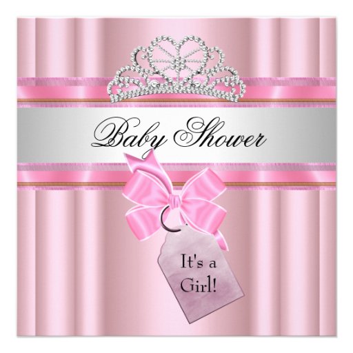 Baby Shower Girl Pink Princess Black Custom Invites
