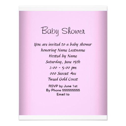 Baby Shower Girl Pink Silver White Glitter Shoe Announcements