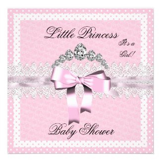 Baby Shower Girl Pink White Lace Personalized Invites