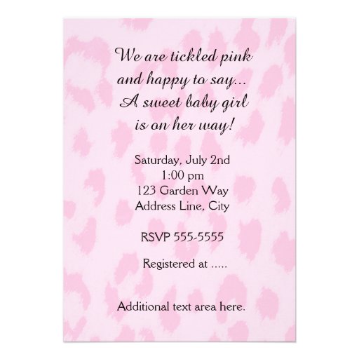 Baby Shower Girls Pink Bow Leopard Cheetah Invite