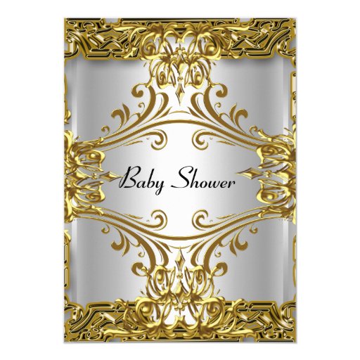 Baby Shower Gold Silver Neutral Card Zazzle