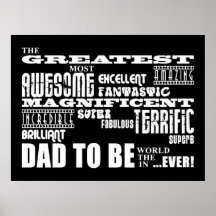 Baby Shower Greatest Best Future Fathers Dad to Be Print