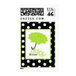 Baby Shower  - Green Umbrella & Polka Dots Stamp