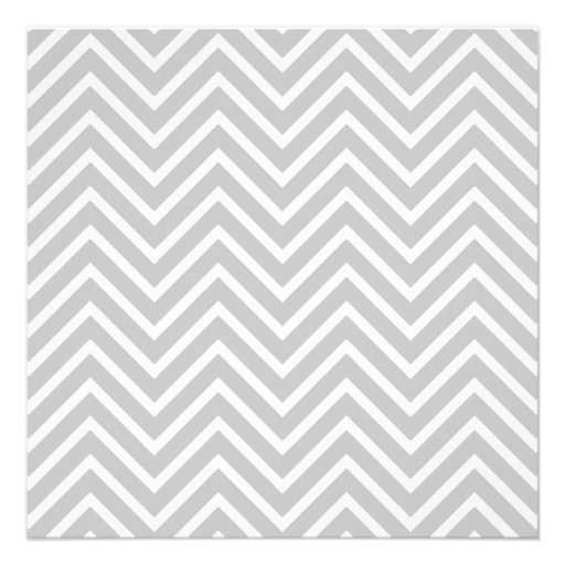 Baby Shower: Grey and White Chevron Pattern Personalized Invites