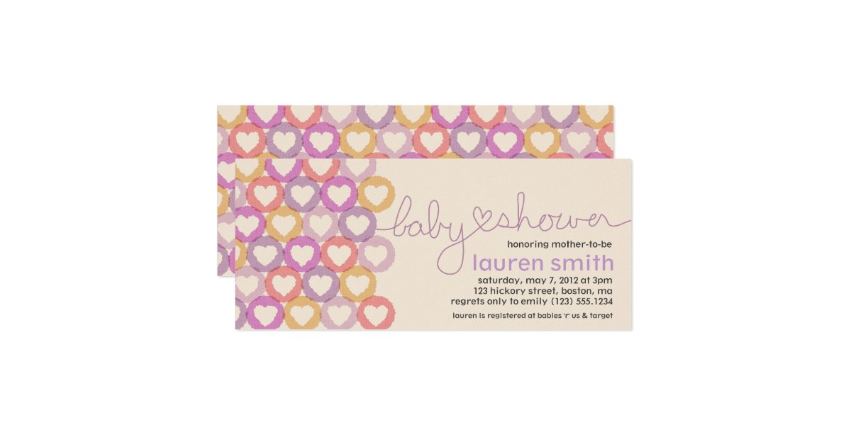 Baby Shower Heart Invitation Girl Zazzle