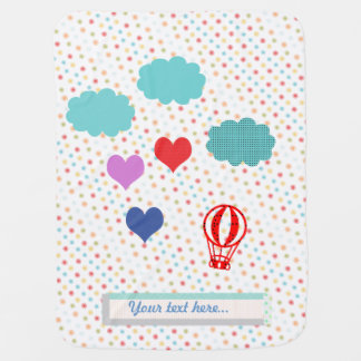 personalized heart balloon plush blanket