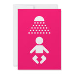 Baby shower icon bright pink announcement