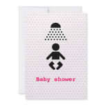 Baby shower icon with polka dots personalized invites