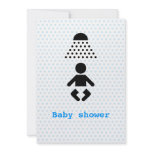 Baby shower icon with polka dots custom announcement