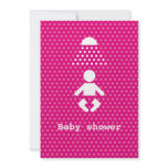 Baby shower icon with polka dots custom invites