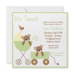 twins baby shower invitation, pregnant, new baby,