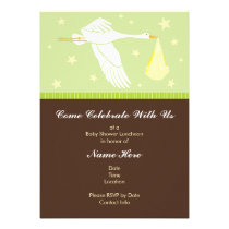 Baby Shower Invitation 5x7 - Green and Brown invitations
