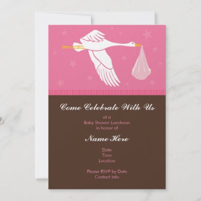 Baby Shower Brown  Pink on Baby Shower Invitation 5x7   Pink And Brown From Zazzle Com