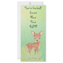 Baby Shower Invitation Baby Animals Deer Rack Card Template