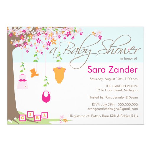 Baby Shower Invitation - Baby Clothes