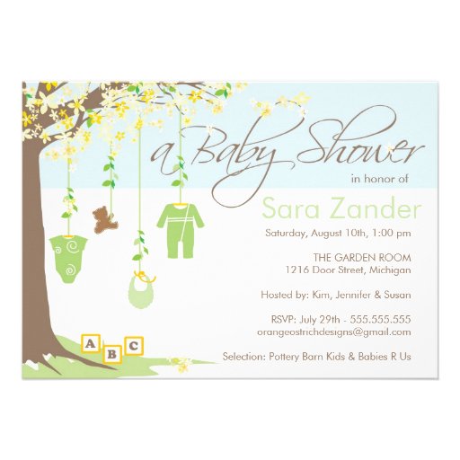 Baby Shower Invitation - Baby Clothes