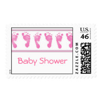 Baby shower invitation - baby girl stamps