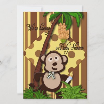 Monkey Themed Baby Shower Invitations on Adorable Baby Monkey Theme Baby Shower Invitations   Please Don T