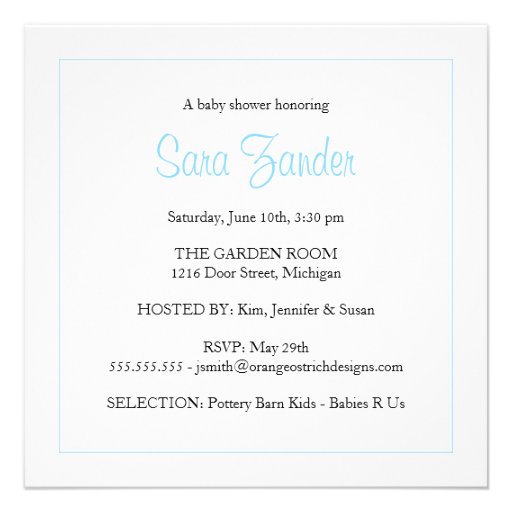 Baby Shower Invitation - Bicycle and Baby Carriage