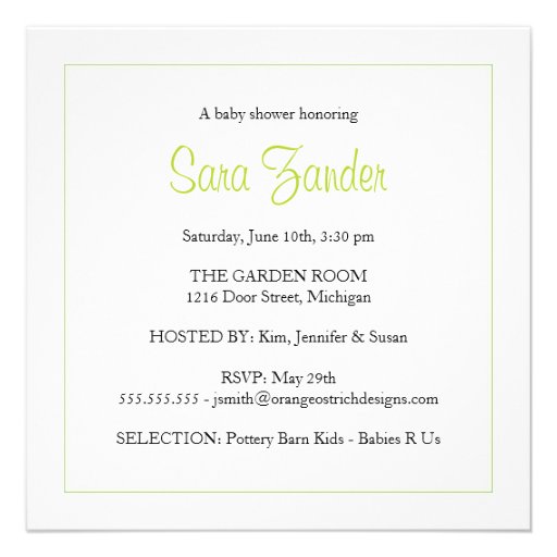 Baby Shower Invitation - Bicycle and Baby Carriage