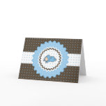 Baby Shower Invitation - Blue and brown Greeting Card