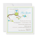 Baby Shower Invitation - Blue and Green Baby Owl invitation