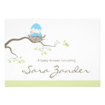 Baby Shower Invitation - Blue Baby Bird