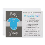 Baby Shower Invitation (Blue Baby Jumper Outfit)