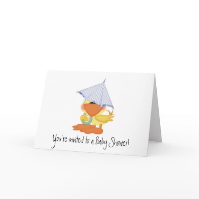 Baby Shower Invitation-Blue Duck/Quackup Greeting Cards by babyshowergalore
