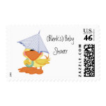 Baby Shower Invitation-Blue Duck/Quackup Postage Stamp