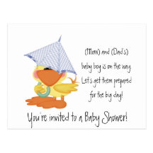 Baby Shower Invitation-Blue Duck/Quackup Postcard