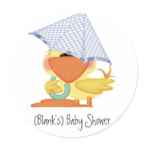 Baby Shower Invitation-Blue Duck/Quackup stickers by babyshowergalore Baby Shower Invitation-Blue Duck/Quackup stickers