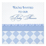 Baby Shower Invitation - Blue Polka Dots/Hearts