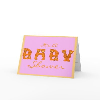 Baby Shower Invitation Cards ~Pink~ Bear Alphabet by Paulas_Bears_N_More