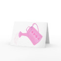 Baby shower invitation cards, pink water can card
