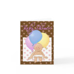 Baby shower invitation cartoon baby & balloons. cards