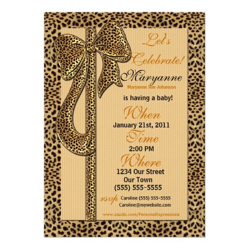 Baby Shower Invitation Cheetah Print