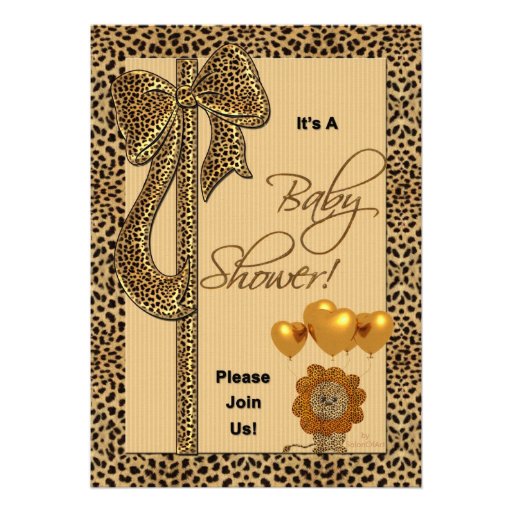 Baby Shower Invitation Cheetah Print